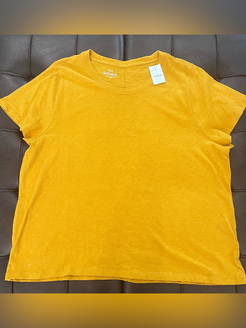 J. Crew Classic Crewneck Short-Sleeve Girlfriend Slubbed Tee Marigold, Size 3X